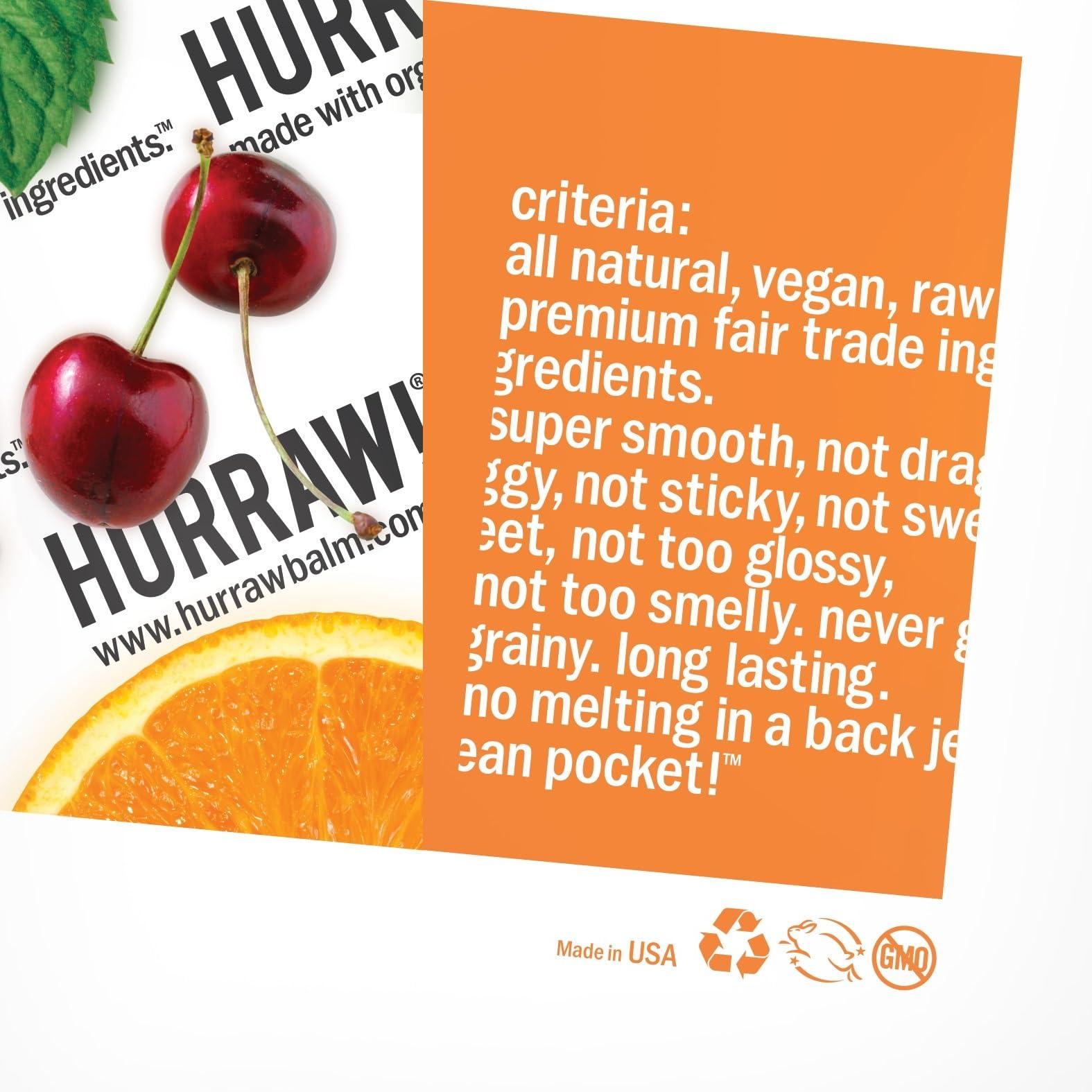 HURRAW! Hurraw! Watermelon Lip Balm: Organic, Certified Vegan, Cruelty and Gluten Free. Non-GMO, 100% Natural Ingredients. Bee, Shea, Soy and Palm Free. Made in USA