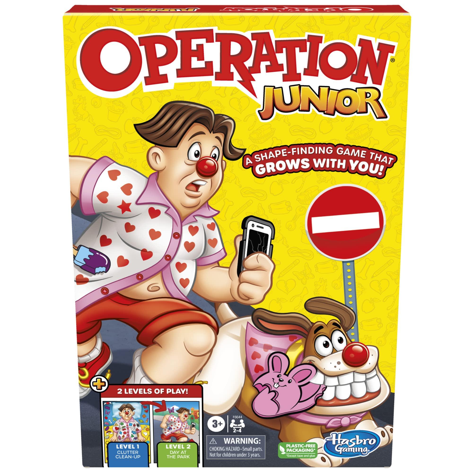 Hasbro Gaming Hasbro Gaming Operation Junior Board Game | Operation Game for Younger Kids | Ages 3 and Up | 2 to 4 Players | Preschool Games | Fun Games for Preschoolers