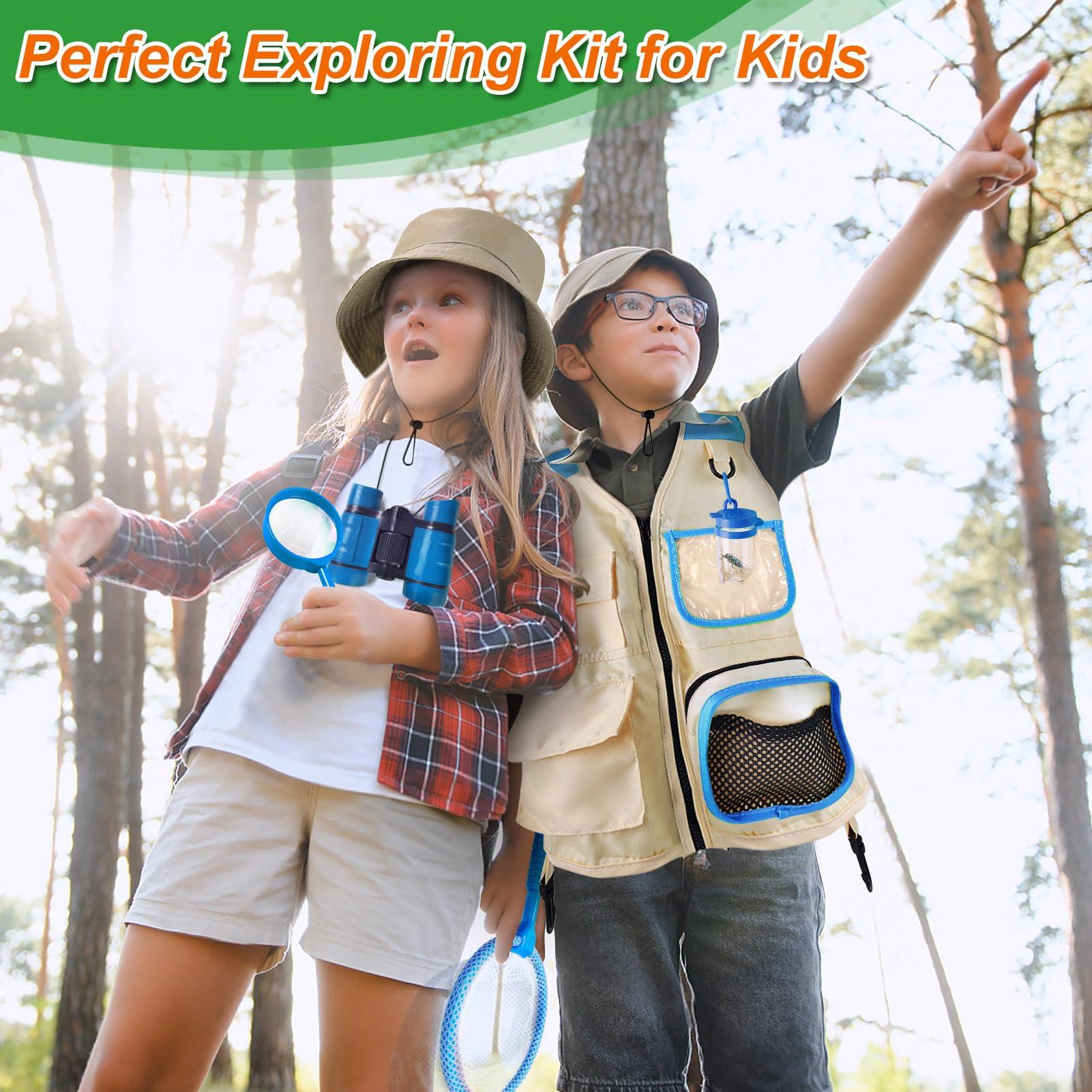 YOPINSAND YOPINSAND Kids Explore Kit & Bug Catcher Kit, Kids Camping Gear for Kids, Outdoor Exploration Set with Vest & Hat, Ideal Outdoor Camping Adventure Toys for Boys Girls 3-12