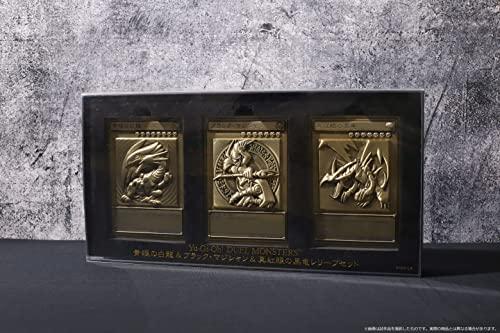 (Movic) Movic Yu-Gi-Oh! Duel Monsters Blue Eyes White Dragon, Black Magician, Red Eye Black Dragon Relief Set, Size Approx. 3.5 x 5.0 inches (89 x 127 mm), Zinc Alloy Material