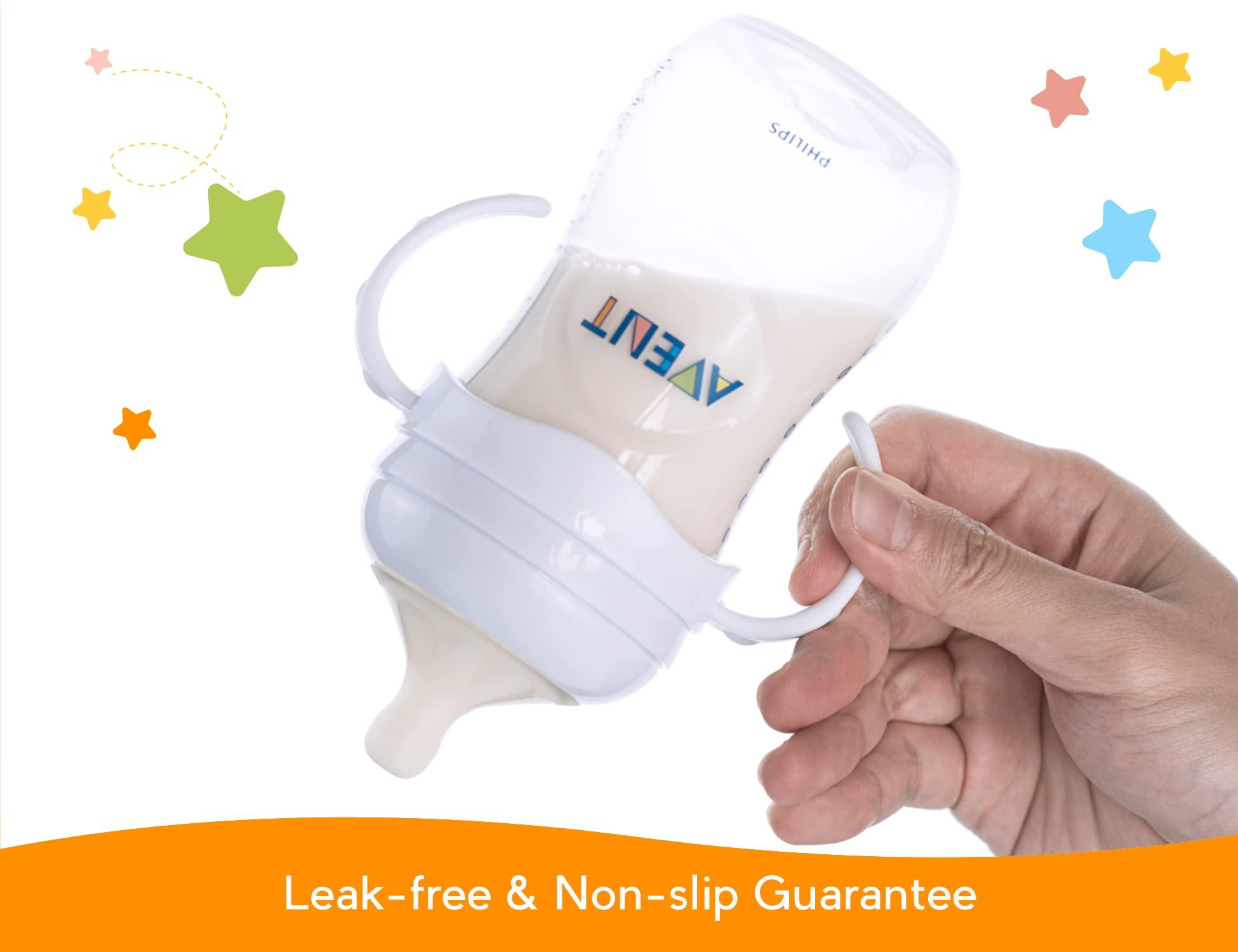 CHUBBIEE Baby Bottle Handles for Philips Avent Natural Baby Bottles, Compatible Avent Bottle Holder for Baby, 2 Count