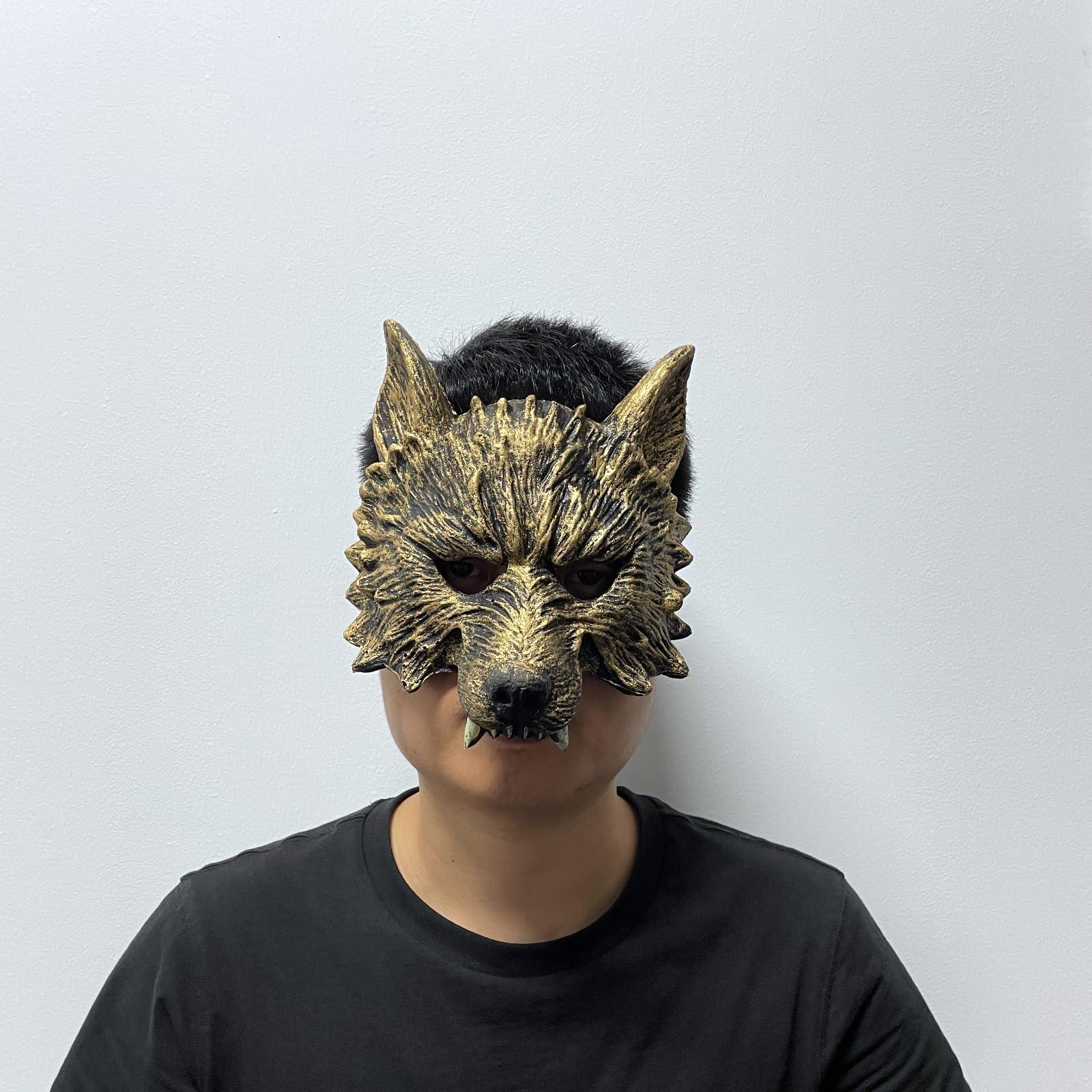 HIPIHOM HIPIHOM Golden Mask, Novelty Mask Halloween Cosplay Party Performance Costume Prop Mask for Man Cosplay