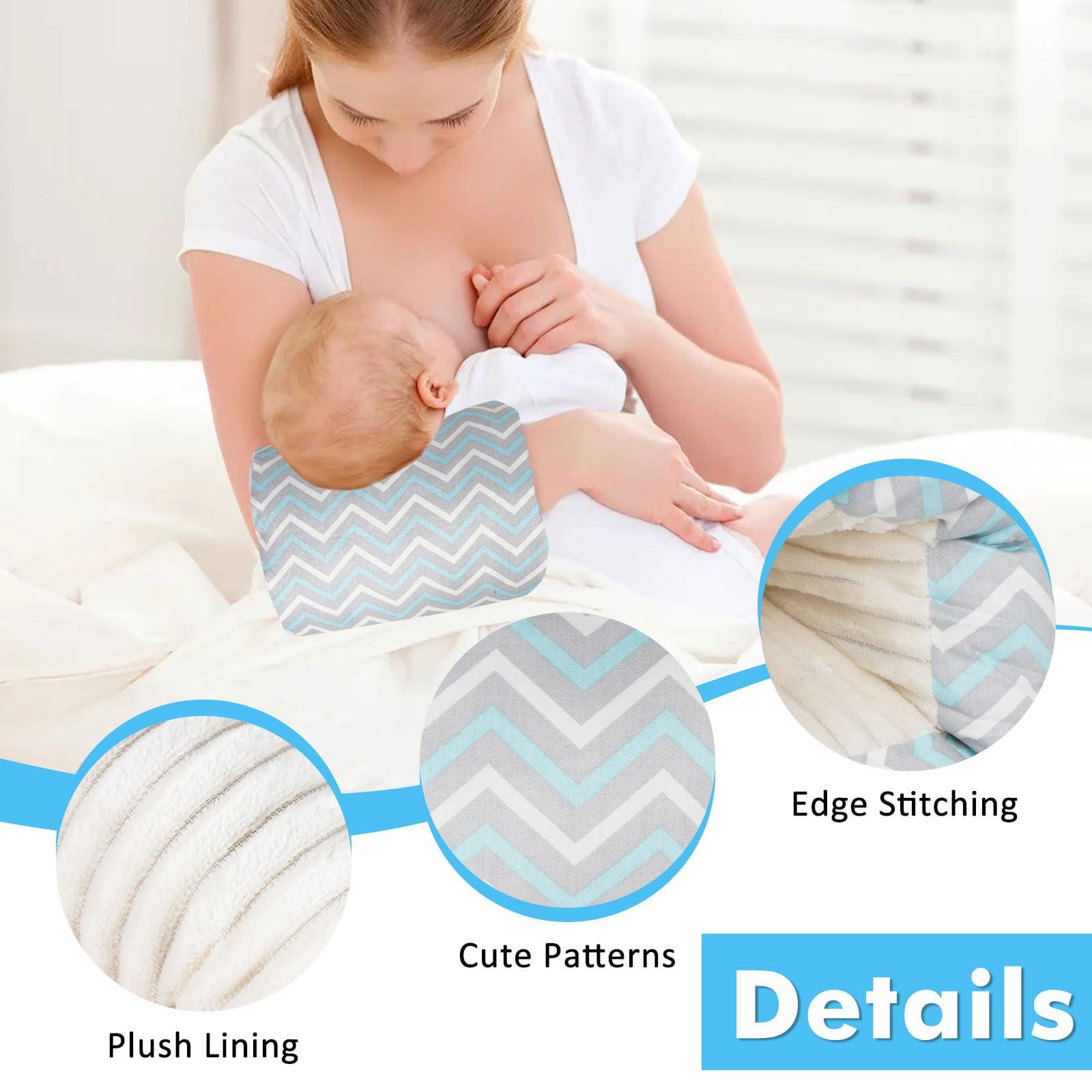 TEUOPIOE Baby Feeding Arm Pillow,Soft Cotton Bottle Nursing Arm Pillows for Newborn,Breastfeeding Pillows for More Support for Mom and Baby,Portable and Washable,Ergonomic Nursing Essentials(Blue Ripple)