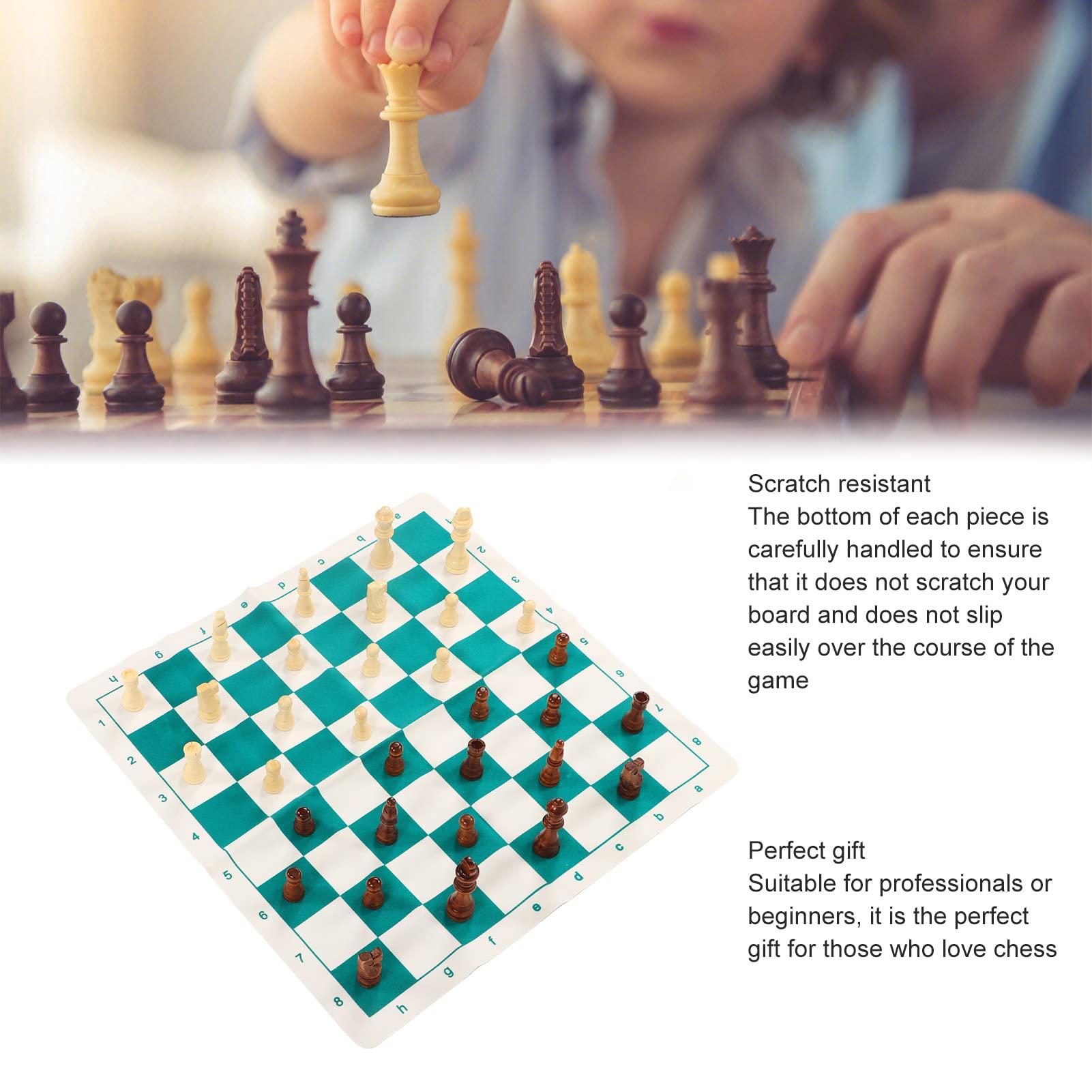 ChengyuWei International Chess Set, Tournament Chess Set, Portable Chess & Checkers Set, Travel Board Games for Adults, Easy to Carry, for Beginner, Chess Board Game Kit