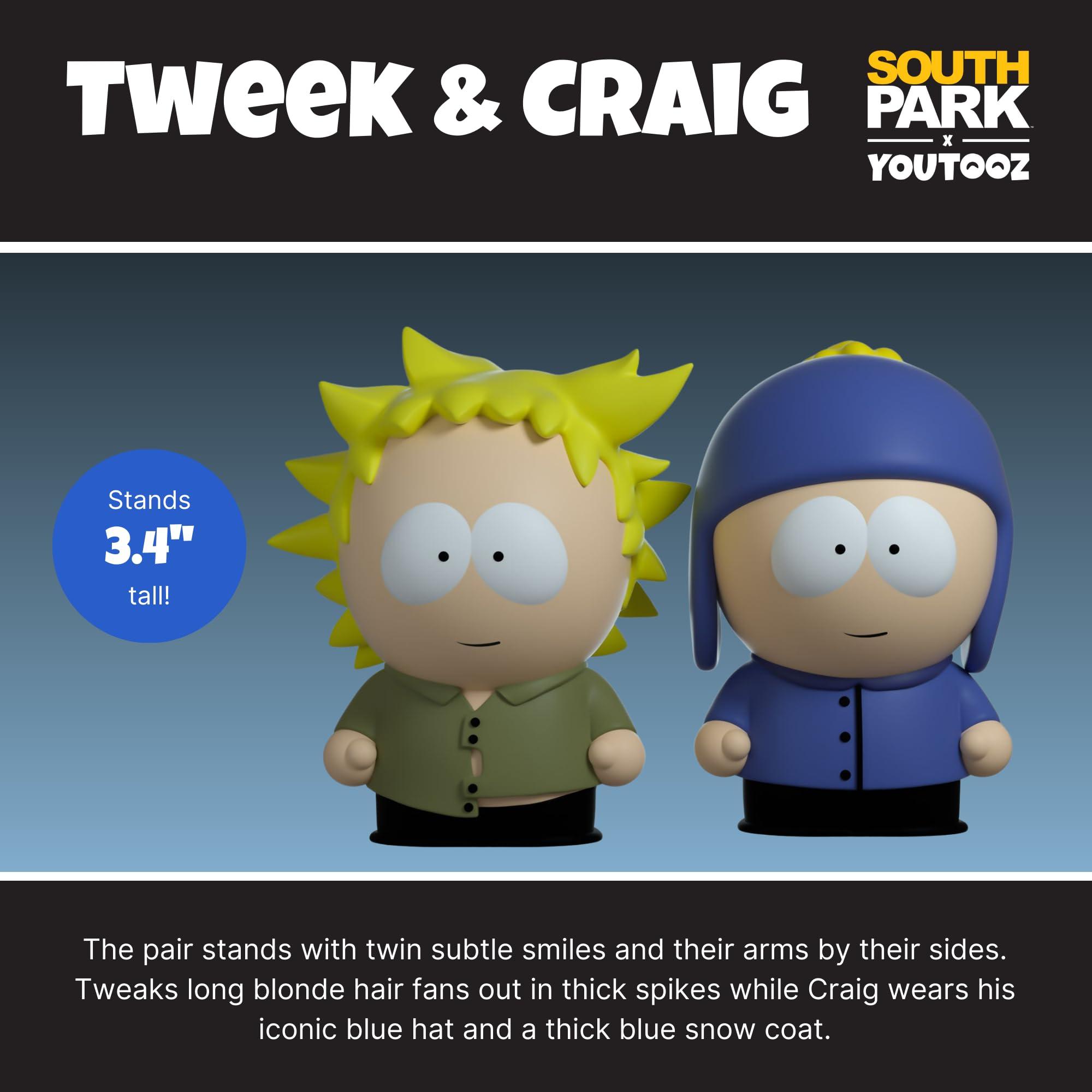 You Tooz You Tooz South Park Tweek and Craig Vinyl Figure Set, 3.4\'\' Highly Detailed Official South Park Action Figures Set from The Popular Animated TV Show - Youtooz South Park Collection, Blue, Yellow