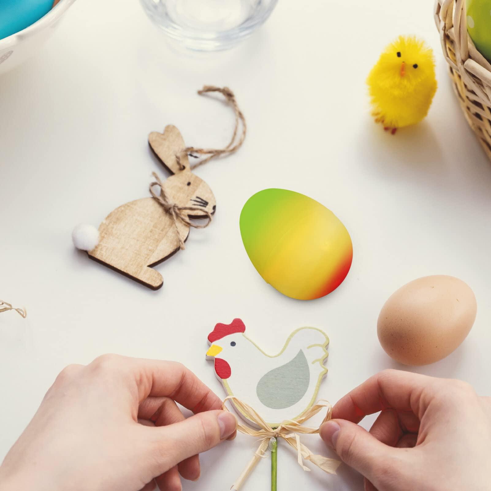 IMIKEYA IMIKEYA White Plastic Easter Egg, 16pcs Blank Fillable Eggs Detachable Empty Diy Easter Eggs Paintable Artificial Fake Eggs Diy Painting Kit for Easter Hunt Basket Filler