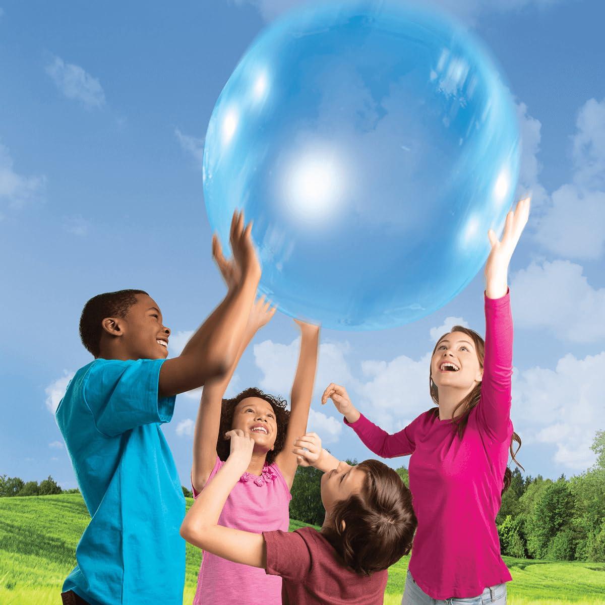 WUBBLE Wubble Super Bubble Ball - Blue (with Pump) | Looks Like a Bubble, Plays Like a Ball! | Inflates to 80cm Tall | Outdoor Garden Toys | Ages 6+ | Packaging May Vary