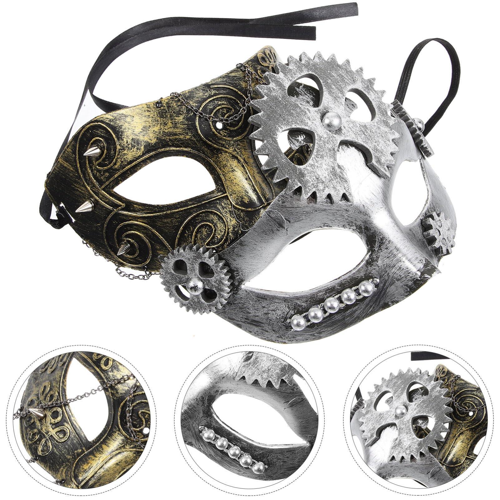 Didiseaon Didiseaon 2pcs Halloween Punk Gas Masks Halloween Scary Costume Masks Cosplay Prop Venetian Masks Retro Steampunk Masquerade Masks Steampunk Dress up Party Masquerade Mask Headwear Headgear