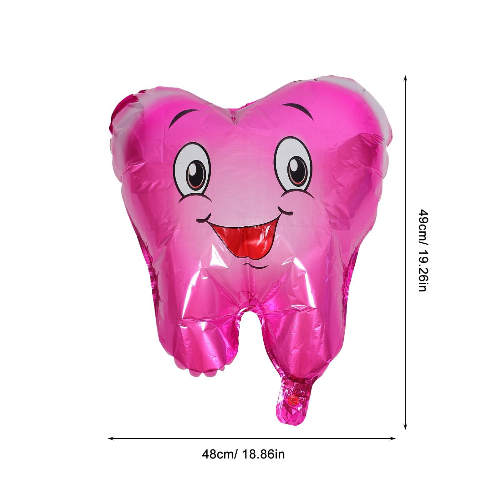Zerodeko Zerodeko Tooth Shaped Balloons, 4pcs Teeth Themed Balloons Tooth Inflatable Balloons Baby Shower Balloons for Tooth Themed Birthday Party Decorations Rosy