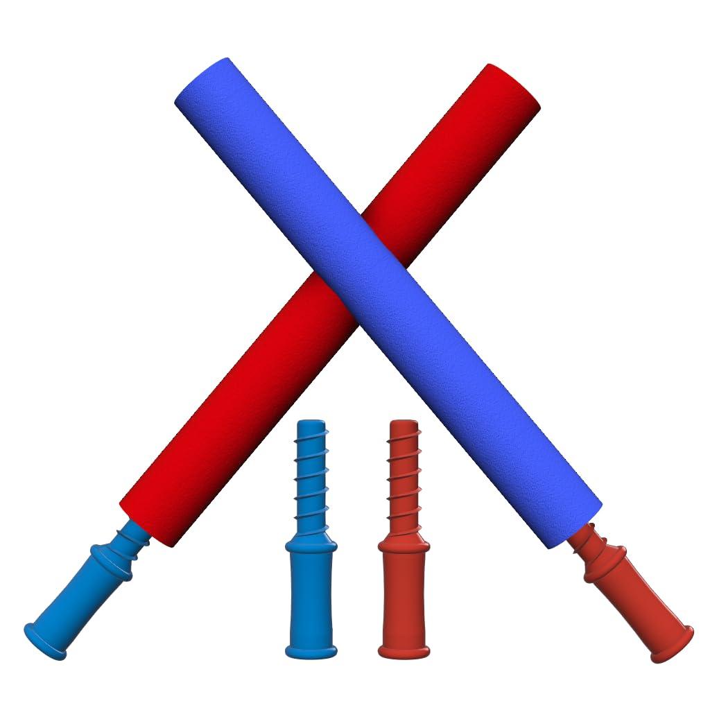 OmniMart OmniMart Pool Noodle Handle, Pirate Sword for Battle, Swim Toy, Foam Sword (Red+Blue, S)