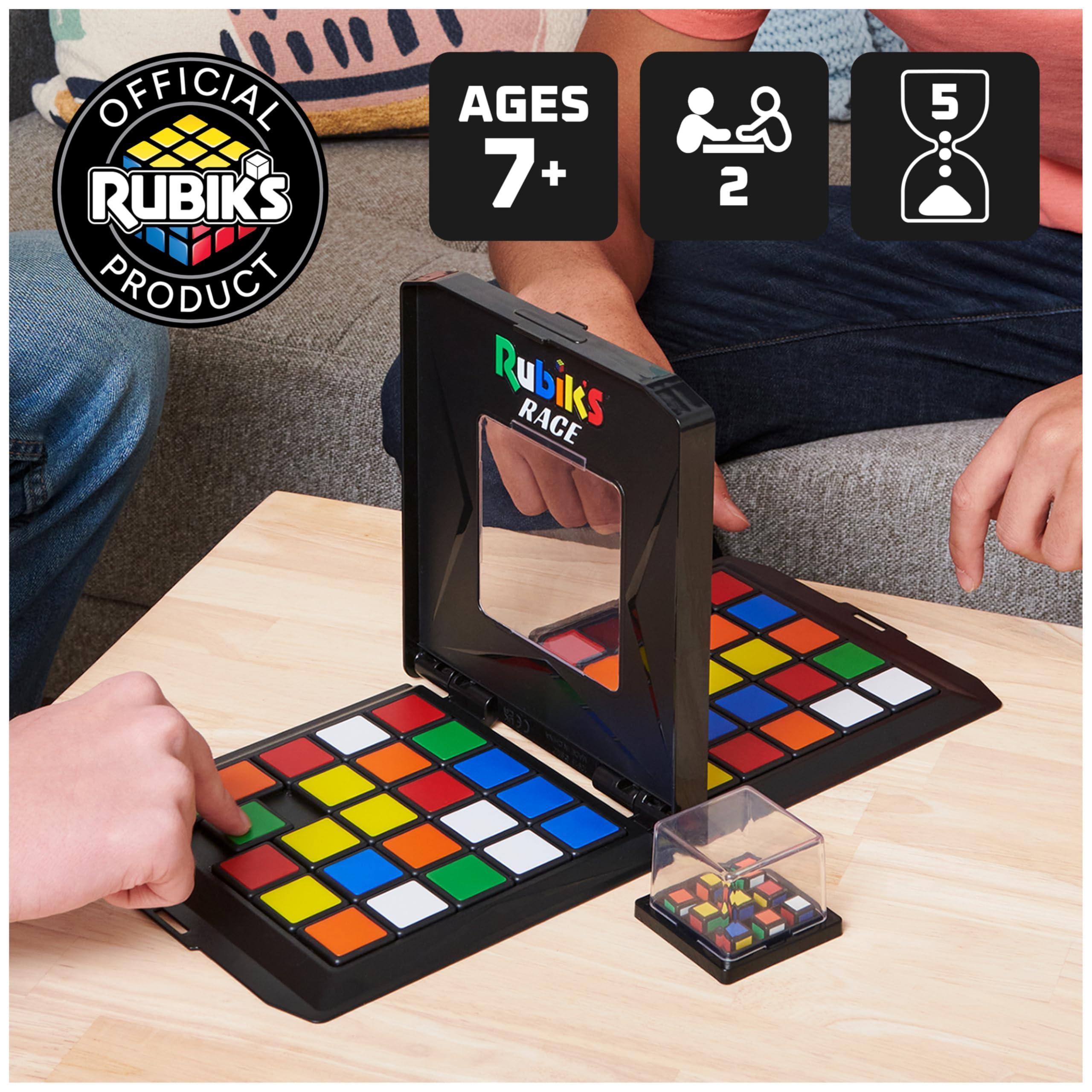 Rubik\'s Rubik\'s Race, Classic Fast-Paced Strategy Sequence Brain Teaser Travel Board Game Two-Player Speed Solving Face-Off, Packaging May Vary, for Adults & Kids Ages 7+
