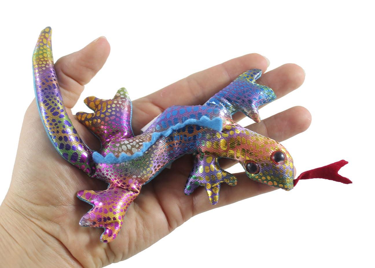 Curious Minds Busy Bags Set of 3 - Lizard Sand Filled Animal Toy - Heavy Weighted Sandbag Animal Plush Bean Bag Toss - Shimmering Glitter Gecko Sensory, Stress, Fidget Toy ADHD Special Needs Soothing