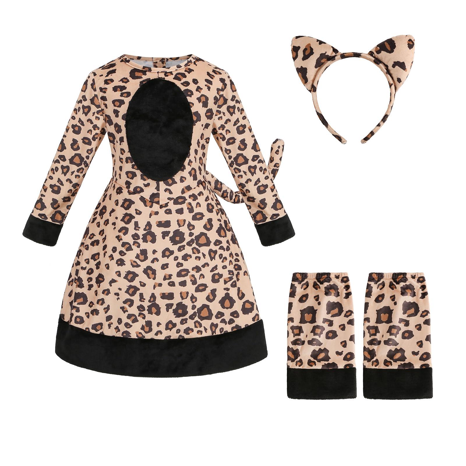 LMYOVE LMYOVE Cheetah Costume Kids, Girls Halloween Costumes for Kids Animal Costume Leopard Outfit for Girls