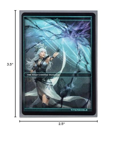 TitanShield TitanShield (150 Silver Sleeves) Compatible with MTG Magic The Gathering, Lorcana, Board Games and Trading Cards 2.5\" x 3.5\" 66x91mm