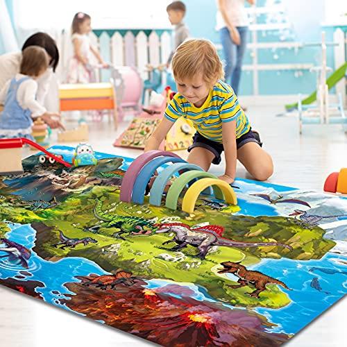 Oriate Oriate Kids Toy Dream Mat Monster Truck Activity Playmat, Multi Color Parent-Child Interaction Game Rug, Ideal Children\'s Educational Floor Mats for Monster Cars Construction Truck Toys 552-M