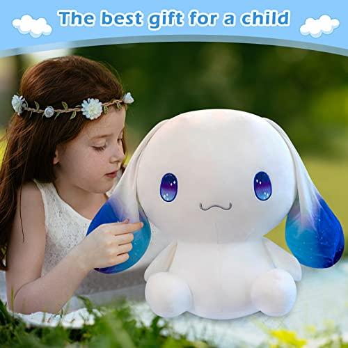 OULV OULV Cute Plushies Dog Stuffed Animals Big Ear White Dog Plush Toy Hugging Dog Plush Animal Soft Gift Accompany Boy Girls Kids Birthdays Christmas Plush Toy Body Pillow (15.7inch)