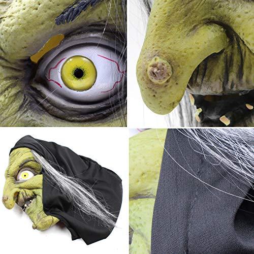 PartyHop PartyHop - Old Woman Witch Mask - Halloween Scary Horror Cosplay Costume
