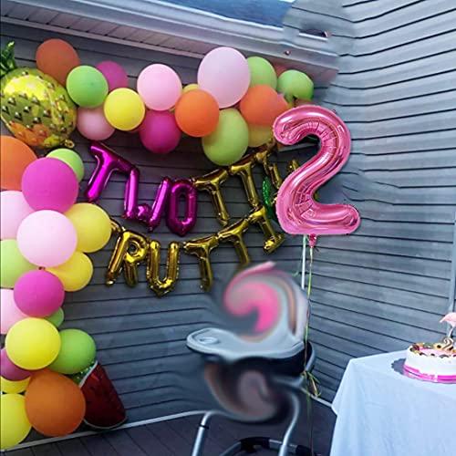 HEETON HEETON Twotti Frutti Birthday Decorations Balloons Twotti Fruity Cake Topper Second Fruit Pineapple Watermelon Balloon Garland Summer Birthday Party Supplies Decorations