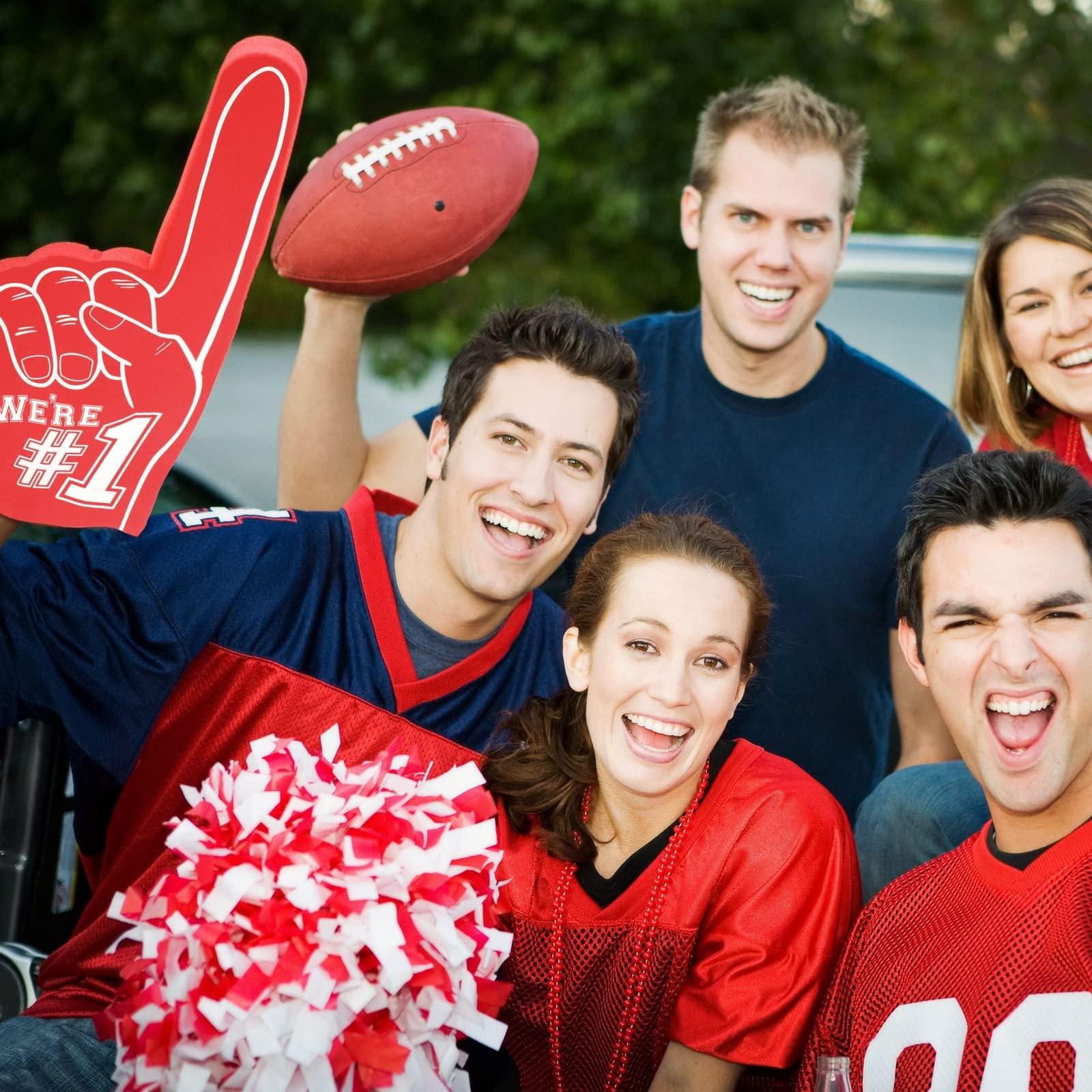 Okuna Outpost Okuna Outpost 2 Pack Red Foam Fingers #1, It\'s Goin\' Down for Sports Fan Accessories, Cheering, Party Favors, 17.5 Inch Giant Foam Hand