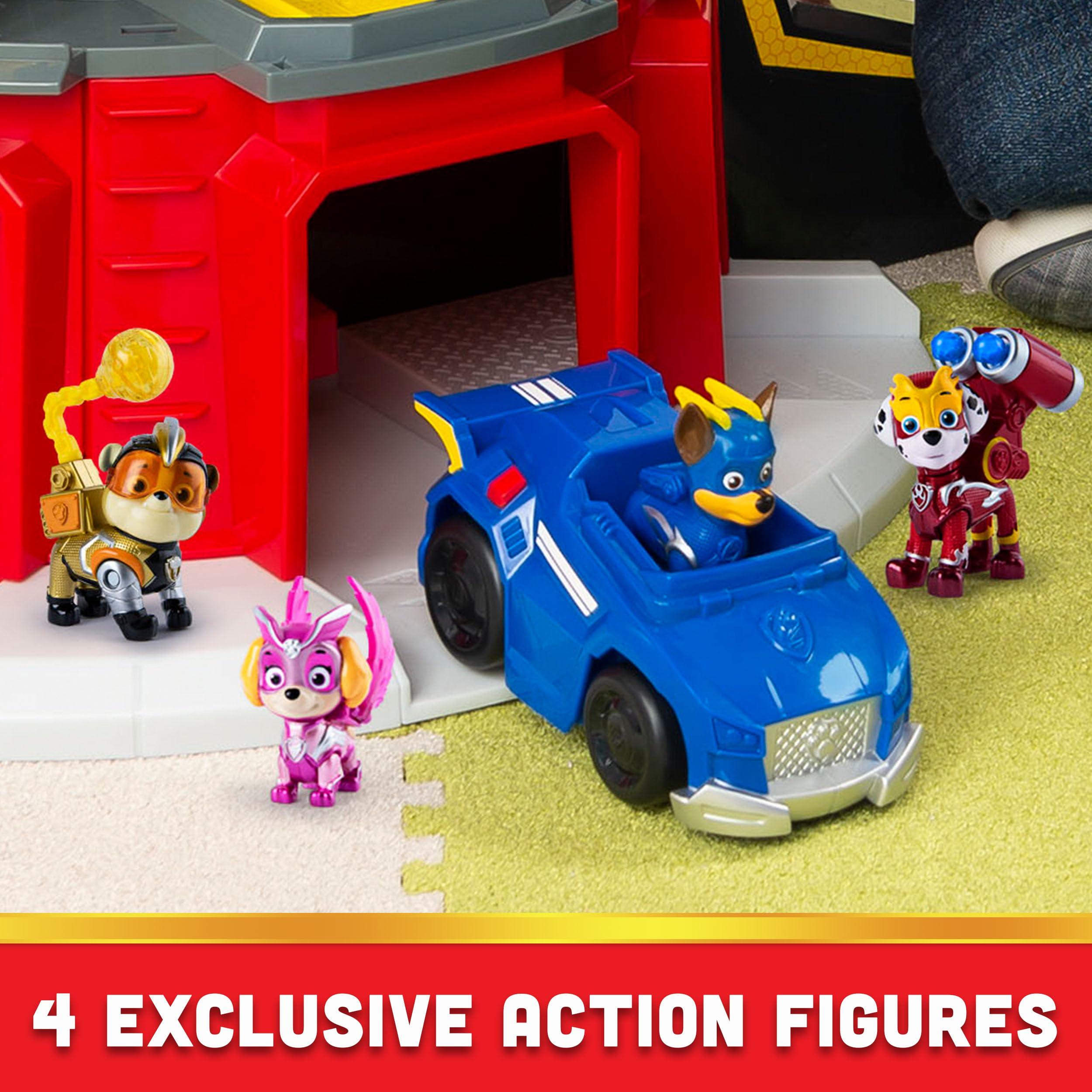 Paw Patrol Paw Patrol, Mighty Lookout Tower with 4 Exclusive Bonus Action Figures, Toy Car, Lights and Sounds (Amazon Exclusive), Kids Toys for Ages 3 and up