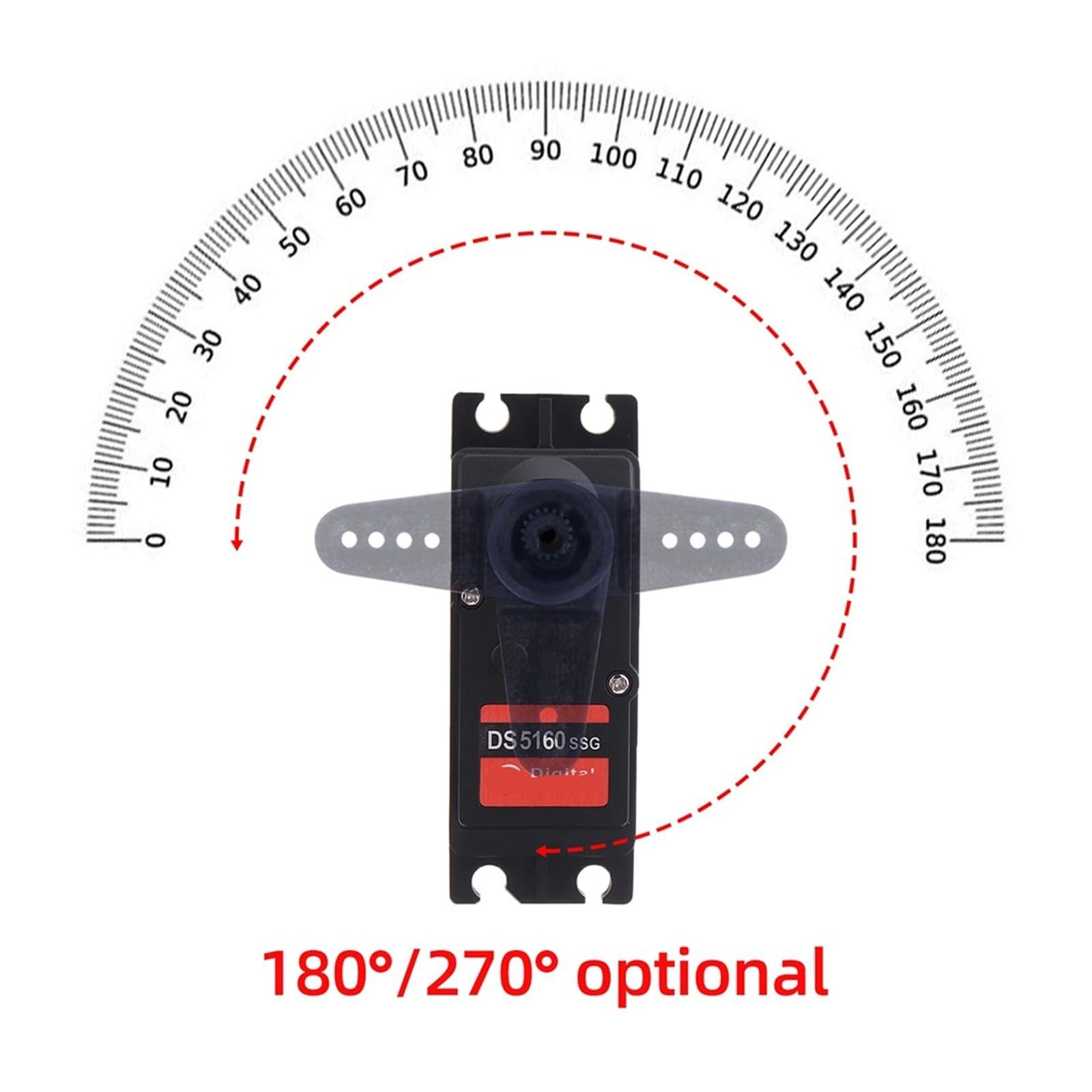 DVOGIFJG 35KG 7.4V DS3235 PRO 45KG 7.4V DS3245 Coreless Digital Metal Servo 180/360 Waterproof IP66 with 25T Servo Arm(35KG 270)