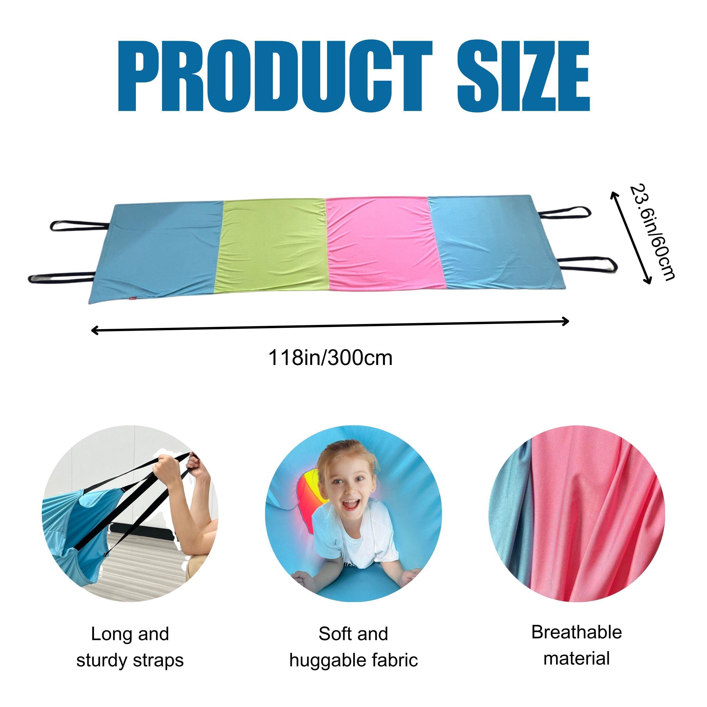 lukidoki Sensory Compression Tunnel for Kids Play with CPC Certification -10ft Crawl Resistance Tunnel Perfect for kids with Autism ADHD SPD - Ideal for Home & School, Help Children Calm, Relax, Reduce Anxiety