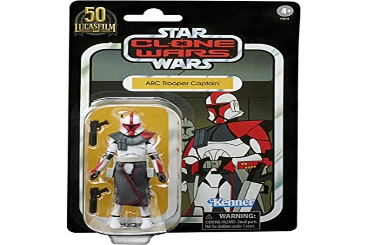 STAR WARS Star Wars The Vintage Collection Clone Wars 3.75 Inch Action Figure Exclusive - Arc Trooper Captain (Red) VC213