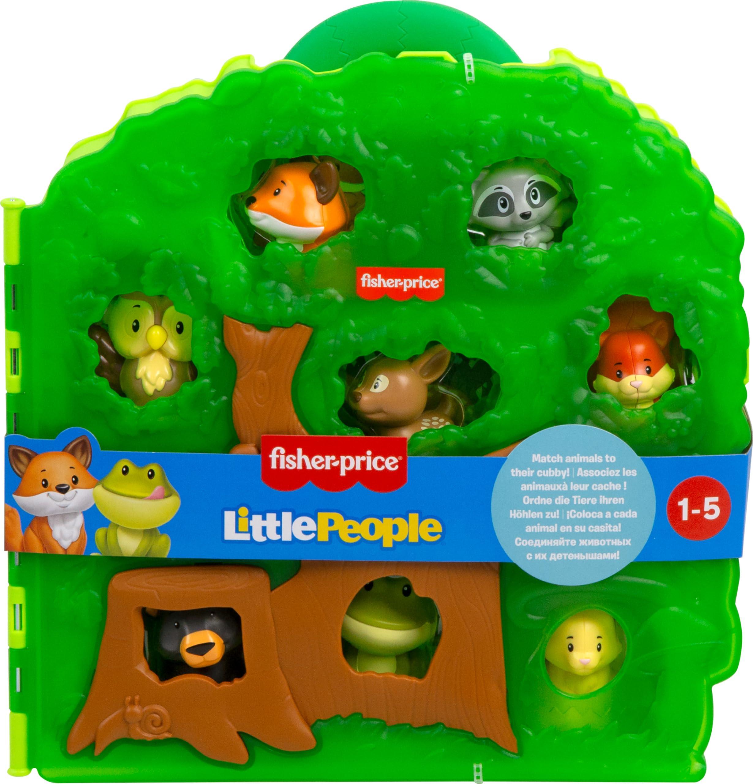 Fisher-Price Fisher-Price Little People Toddler Toy Forest Friends Carry Case Playset with Animal Figures for Pretend Play Kids Ages 1+ Years