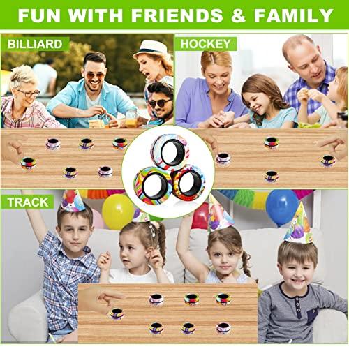 YISHIDANY YISHIDANY 9Pcs Magnetic Rings Fidget Toys Pack, Magnets Finger Spinner for ADHD Stress Relief, Magical Fingears Ring for Training Relieves Autism Anxiety, Great Idea Gift for Adults Teens Kids