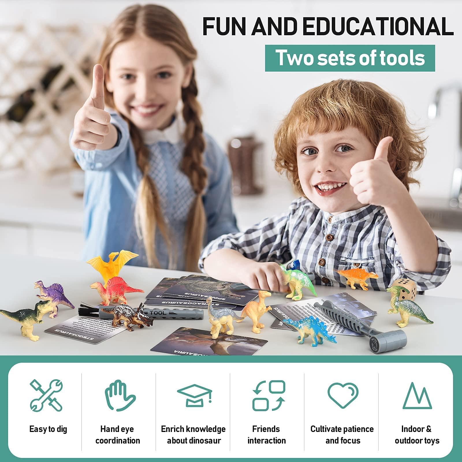 Woumserta Woumserta Jumbo Dino Egg Dig Kit, Dinosaur Toys for Kids 5-7 8-12 with 12 Dinosaurs, Dinosaur Toys for 5 6 7 8 Year Old Boy Birthday Gift, Dinosaur Eggs Excavation Gifts for 5 6 7 Year Old Boy Girl