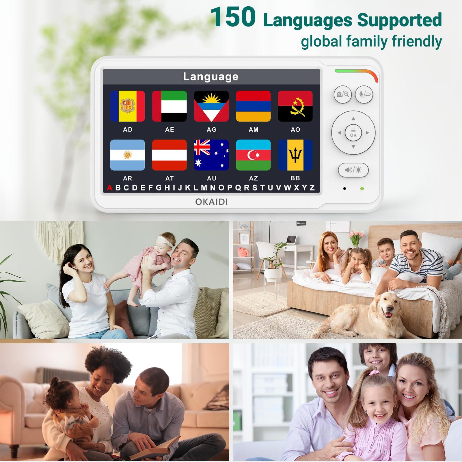 OKAIDI OKAIDI Baby Monitor with 2 Cameras and Audio,Video Baby Monitor with 6'' IPS Split-Screen,Baby Camera Monitor with 30-Hour Battery,150 Languages,ECO,2-Way Talk,1000ft,Travel Baby Monitor No WiFi