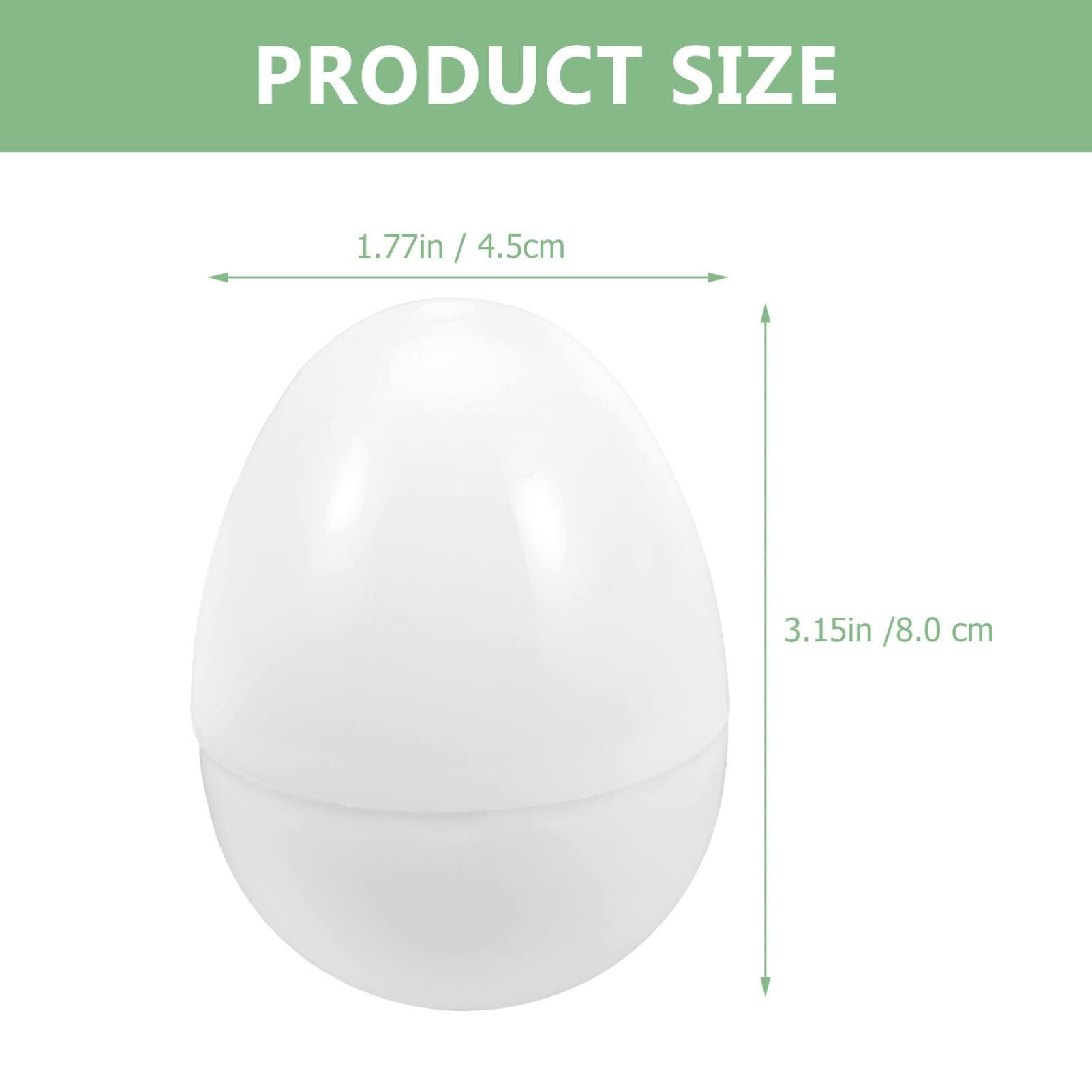 IMIKEYA IMIKEYA White Plastic Easter Egg, 16pcs Blank Fillable Eggs Detachable Empty Diy Easter Eggs Paintable Artificial Fake Eggs Diy Painting Kit for Easter Hunt Basket Filler