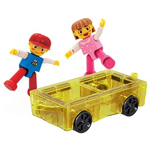 PicassoTiles PicassoTiles Mini Magnetic Tiles Expansion Car Truck and Figures Play Set, Kids Building Magnet Bricks STEM & Learning Toys, Magnetic Add-ons, Car Toys, Toddler Preschool 3 years and up boys and girls