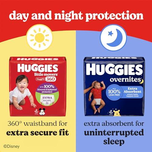 HUGGIES Huggies Size 3 Overnites Baby Diapers: Overnight Diapers, Size 3 (16-28 lbs), 132 Ct (2 Packs of 66)
