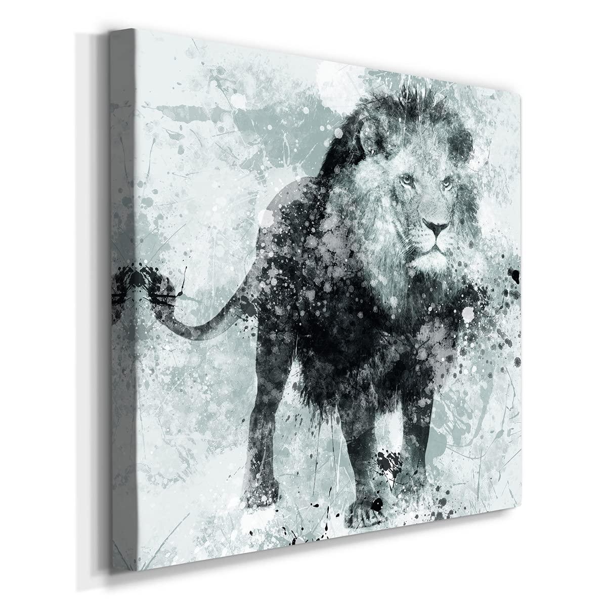 Renditions Gallery Renditions Gallery Canvas Wall Art Animals Theme for Home Dcor, Lion Wall Art, Ready to Hang, 16'' x 16'', (AZS-WC07-15593-R-1616-SC)