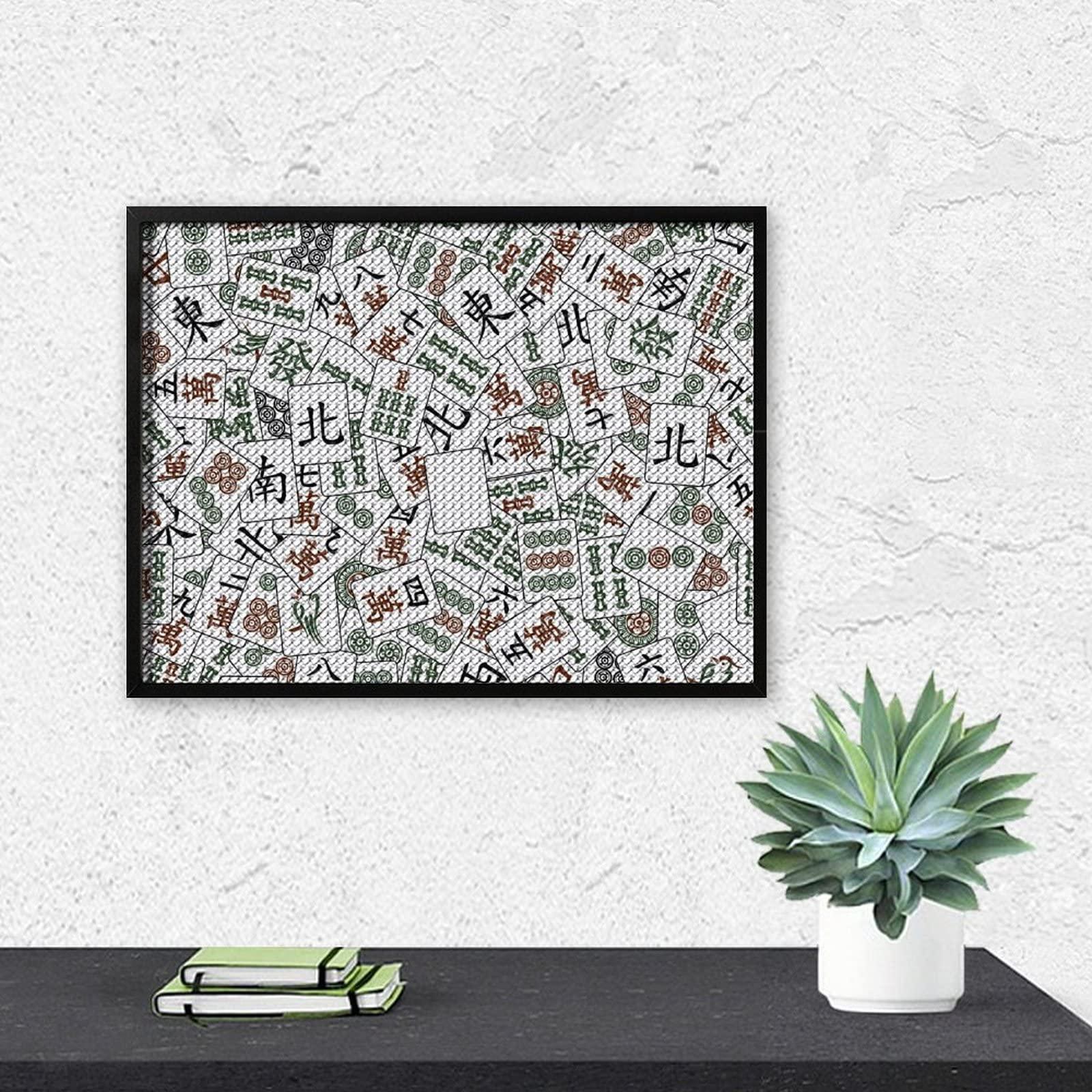 Zenladen 2977 Mahjong Tiles Diamond Art Painting Kits for Adults Full Drill 5D DIY Art Craft for Home Wall Decor Gift