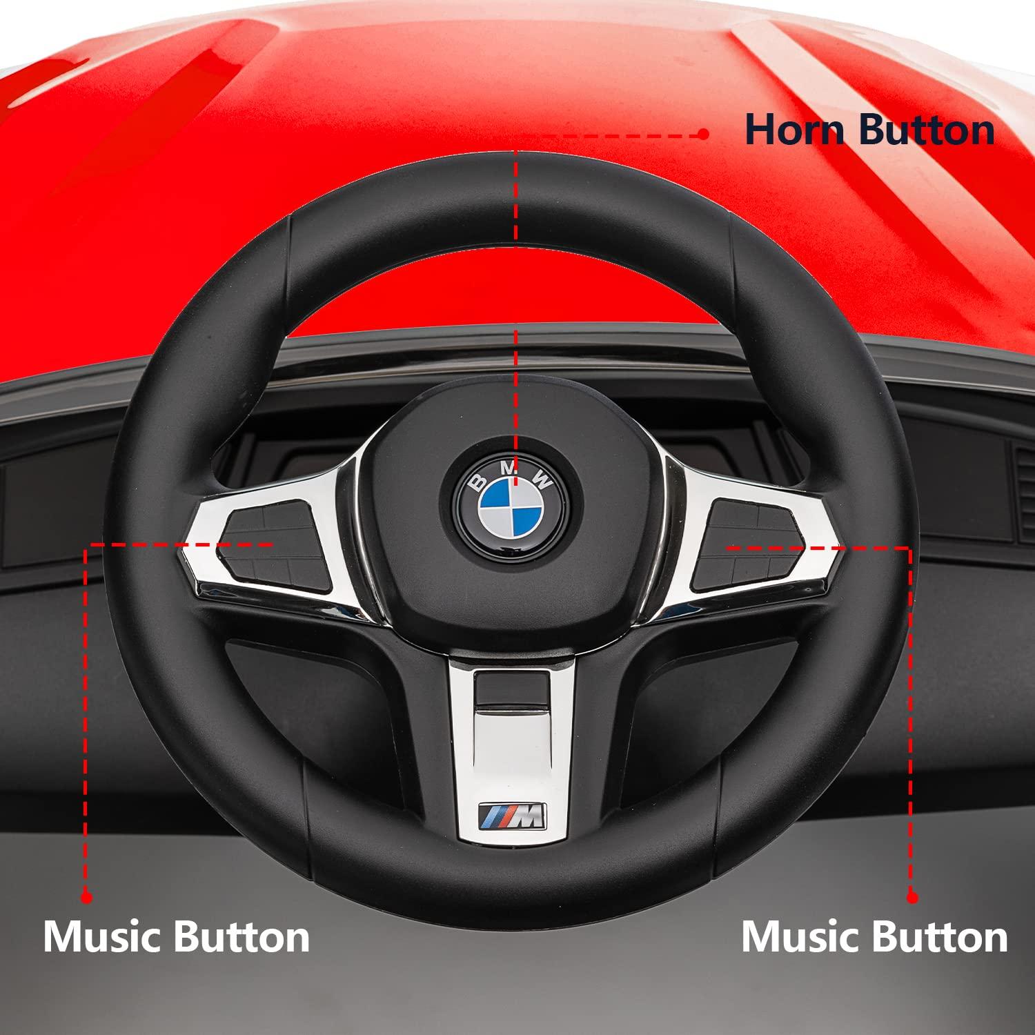 Voupou Voupou Push Ride-on Car for Toddlers 1-5, Licensed BMW Z4 Toddler Push Car with Adjustable Push Rod/Horn Music/Silent Wheel, Push Car for Baby Birthday Gift (Red)