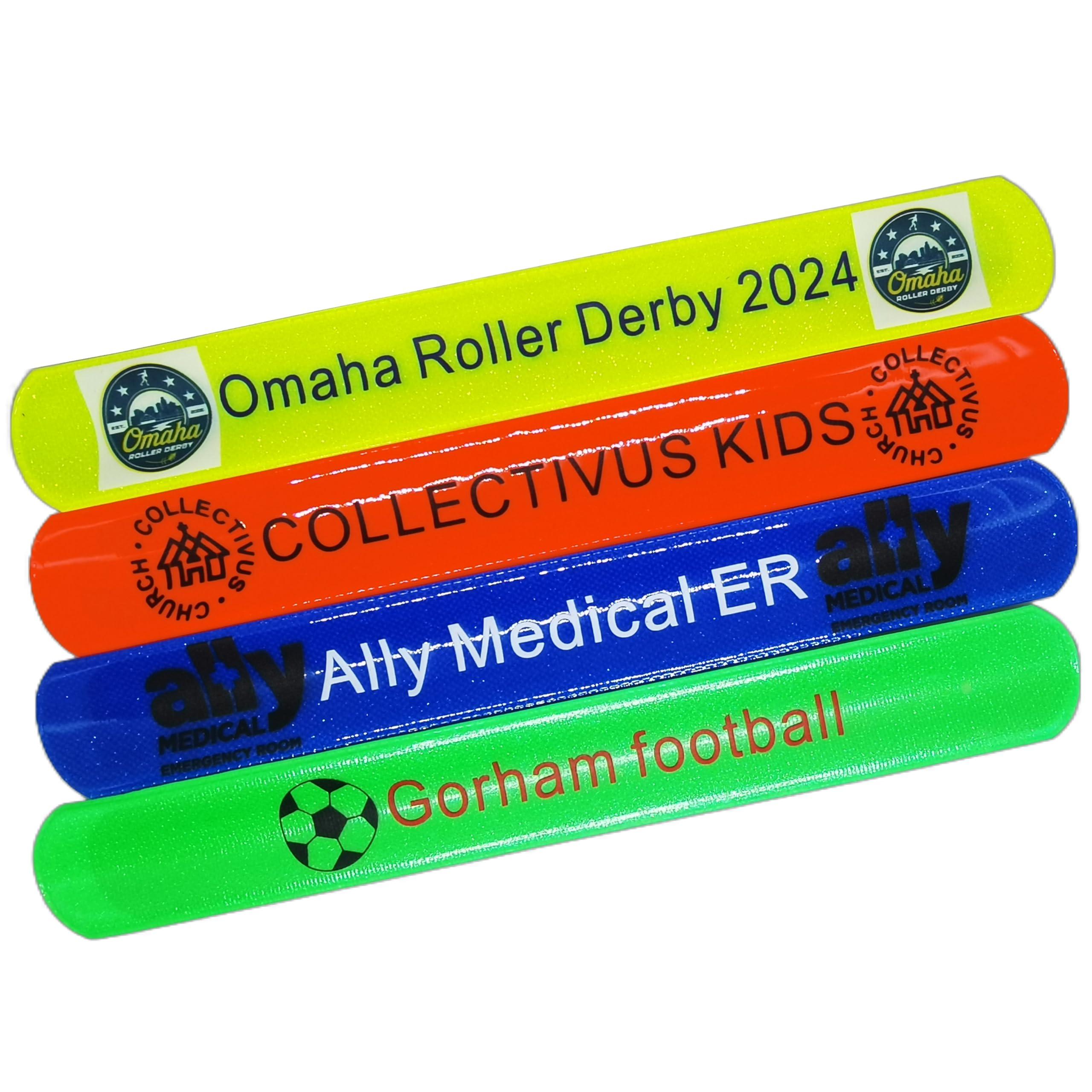 FREYOLI FREYOLI Custom Slap Bracelets with Picture 5/10/30/50 ct Personalized Logo Wristbands Bulk for Party Favors, Birthday, Classroom Rewards, Events, Fundraisers, Support, Awareness
