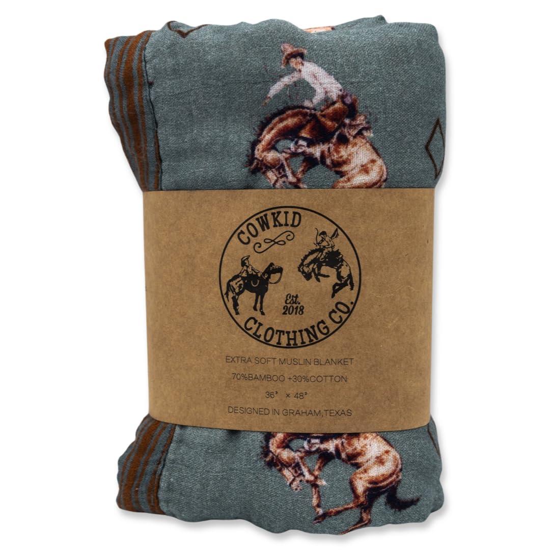 Cowkid Clothing Company Cowkid Clothing Company Blanket (Teal Bronc)