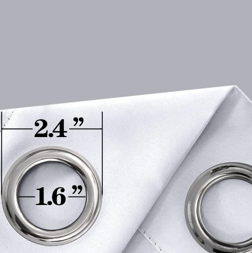 Mrs.Naturall Mrs.Naturall Small Window Curtains for Bedroom 2 Panels Set 45 in Long White Room Darkening Thermal Insulated Light Blocking Short Blackout Curtains for Bathroom Nursery 45 Inch Length