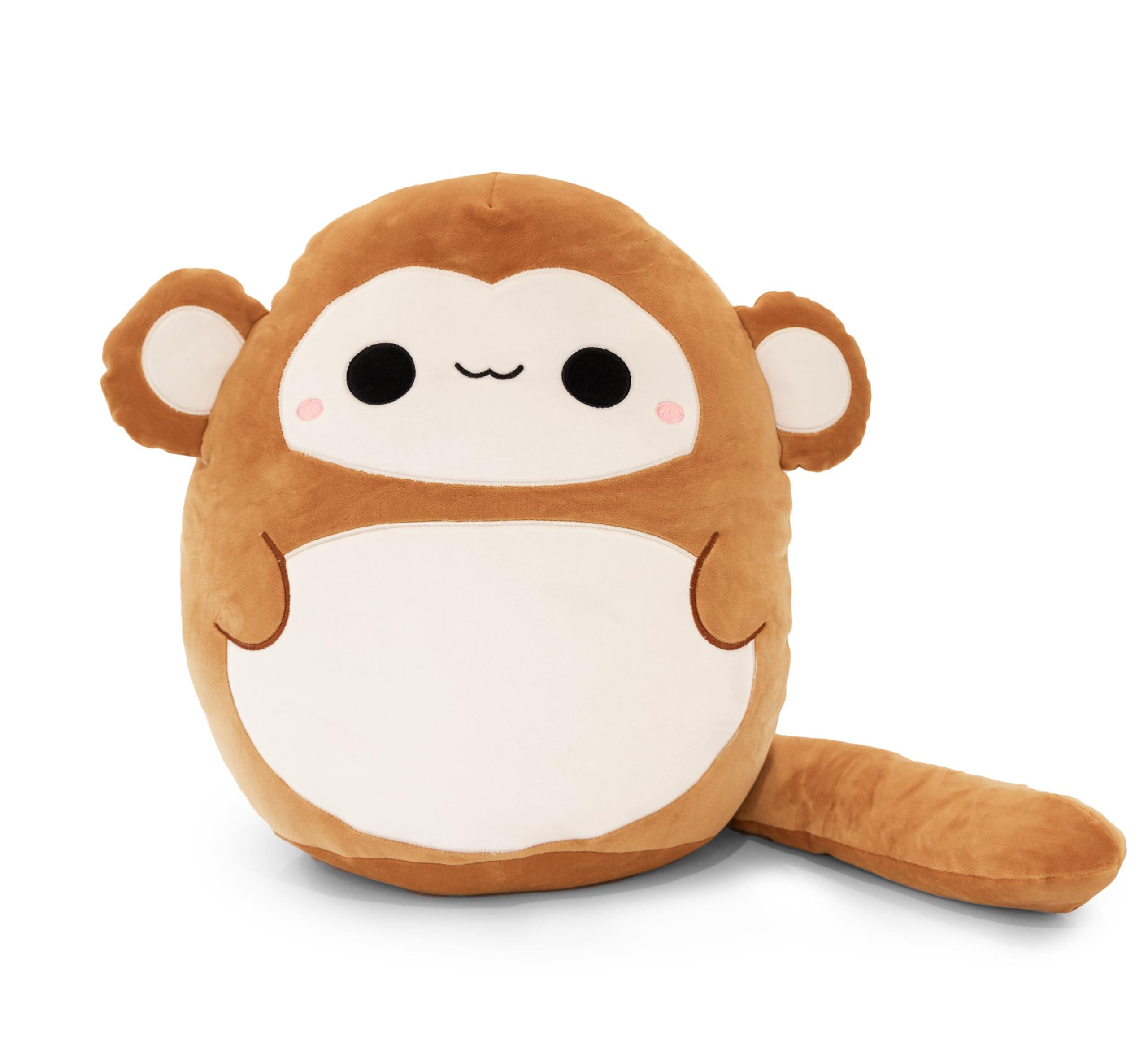 Snuggaboos Snuggaboos Jumbo 17 Inch Mia The Monkey Plush Squish Pillow Original: Super Soft Cute Stuffed Animal Toy with Extra Long Tail - Perfect Plushie Gift for Kids, Adults and Baby