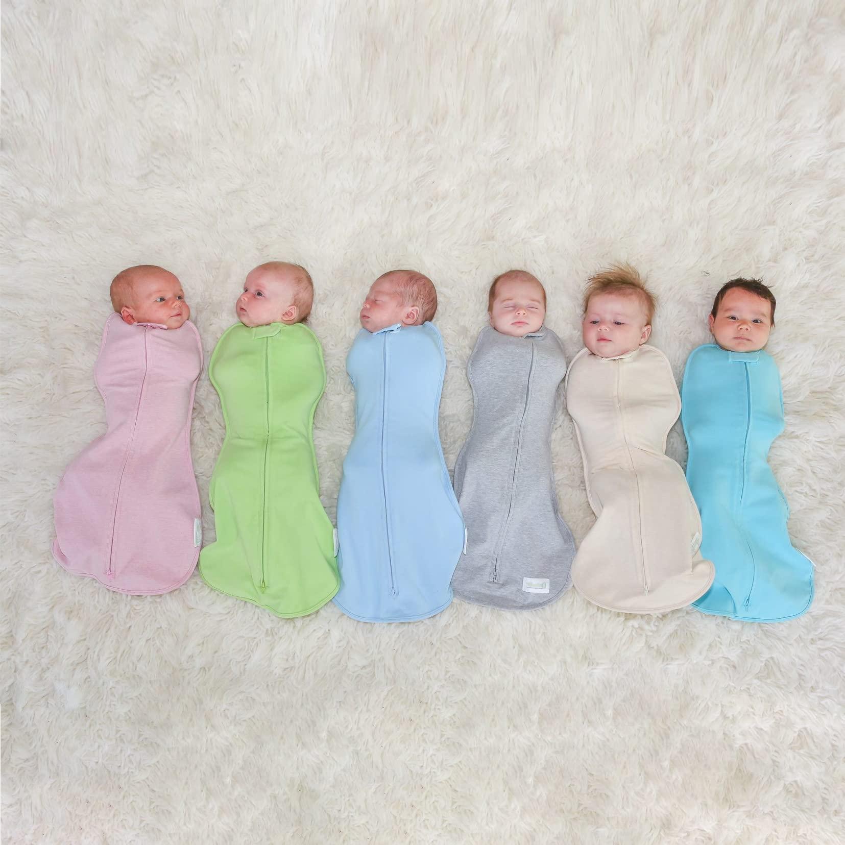 Woombie Woombie The Original Baby Swaddling Blanket - Soothing, Cotton Baby Swaddle - Wearable Baby Blanket, Watercolor Roses, 14-19 lbs