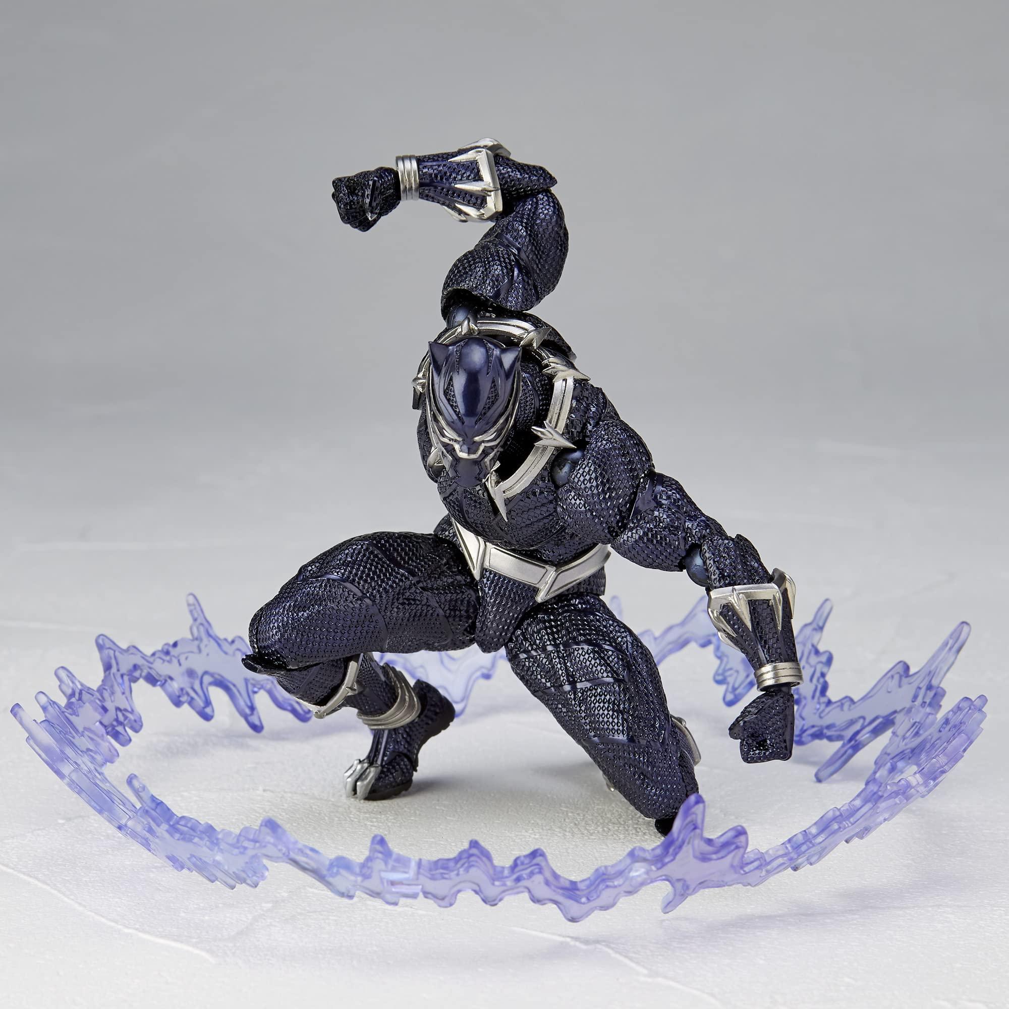 (KAIYODO) Kaiyodo Figurecomplex Amazing Yamaguchi Black Panther, Approx. 6.7 inches (170 mm), ABS & PVC Painted Action Figure, Revoltech