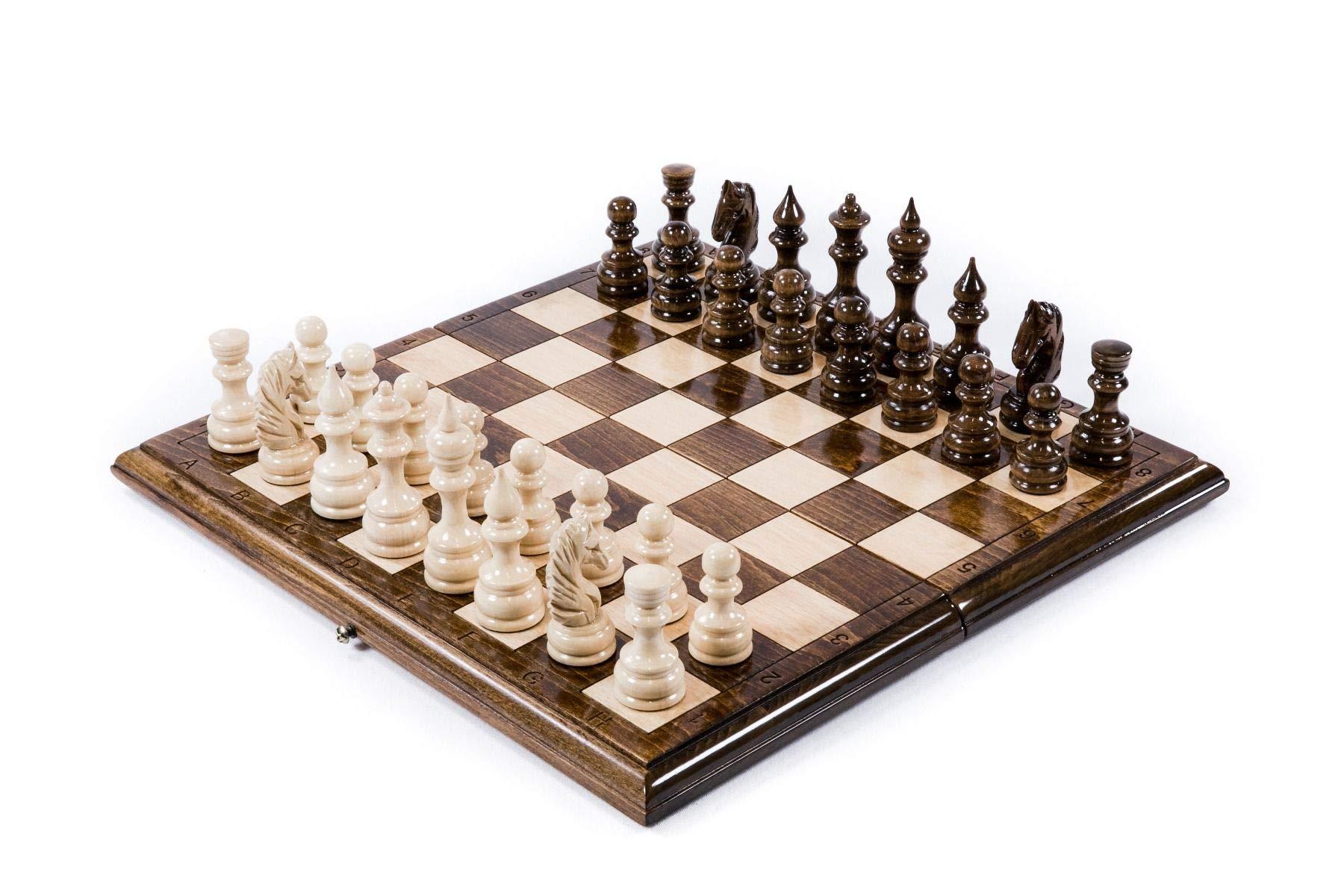 Generic Chess set WOODEN BOARD GAME checkers chess carving Ornament hand made gift wood table game