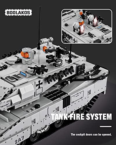 BOOLAKOS BOOLAKOS Leopard II A7 Main Battle Tank Building Block, Military Tank Building Toy Set to Display, Collectible WW2 Army Tank Model for Adults (1,498 Pieces)