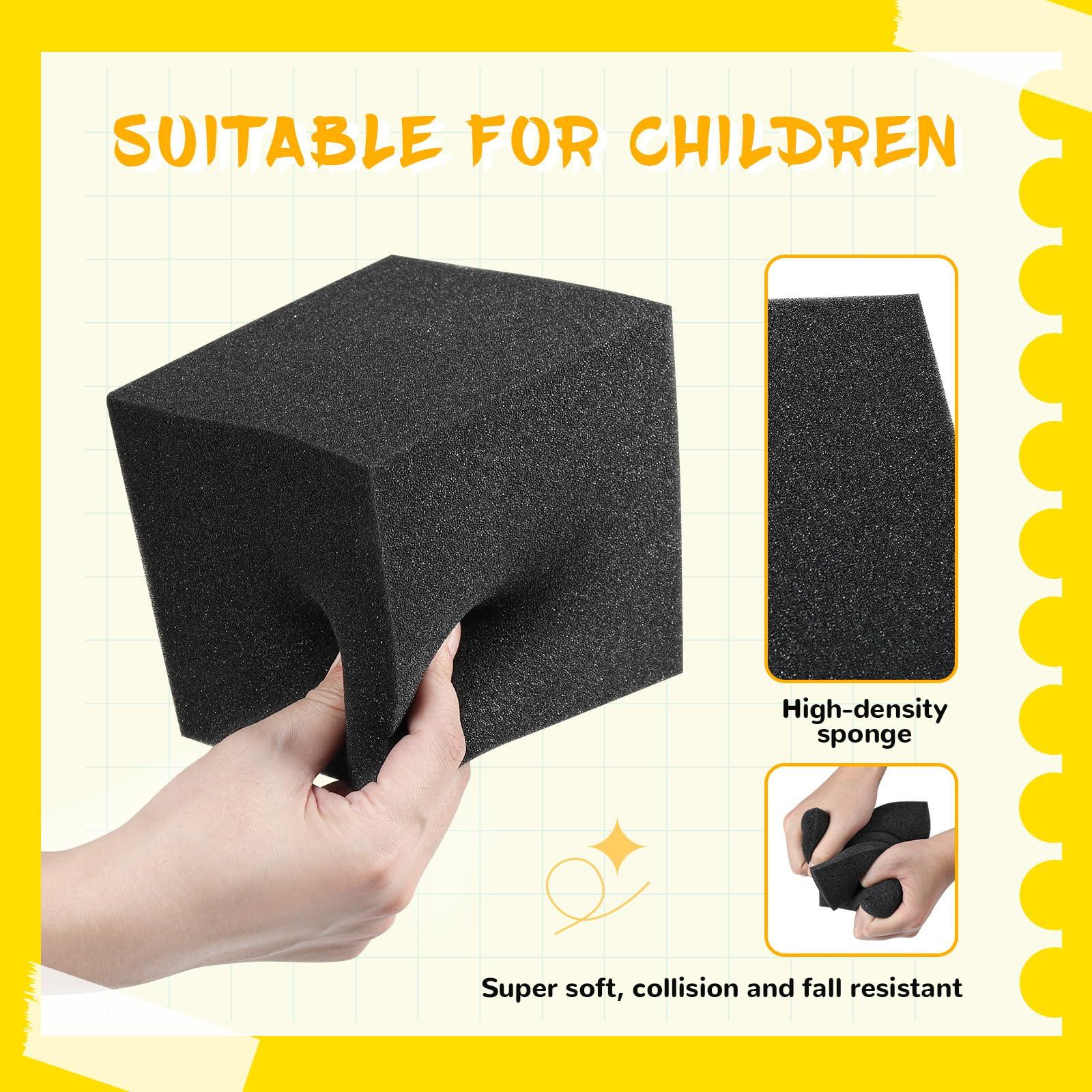 ZMCYER ZMCYER Foam Pit Cubes Blocks - 48PCS Sponge Form Cubes for Foam Ball Pits, Gymnastics, Freerunning and Parkour Courses, Skateboard Parks, BMX, Trampoline Arenas-Grey and Black(5" x 5" x 5")