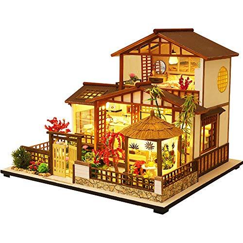 DIY New Japanese Style Villa Wooden Miniature Doll House Kit 1:24