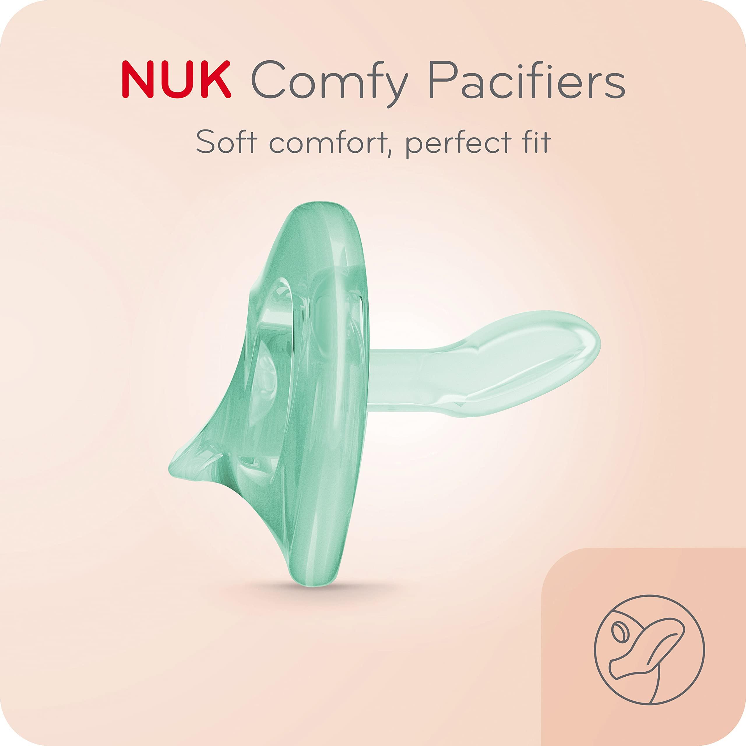 NUK NUK Comfy Orthodontic Pacifiers, Timeless Collection, 6-18 Months, 5 Count