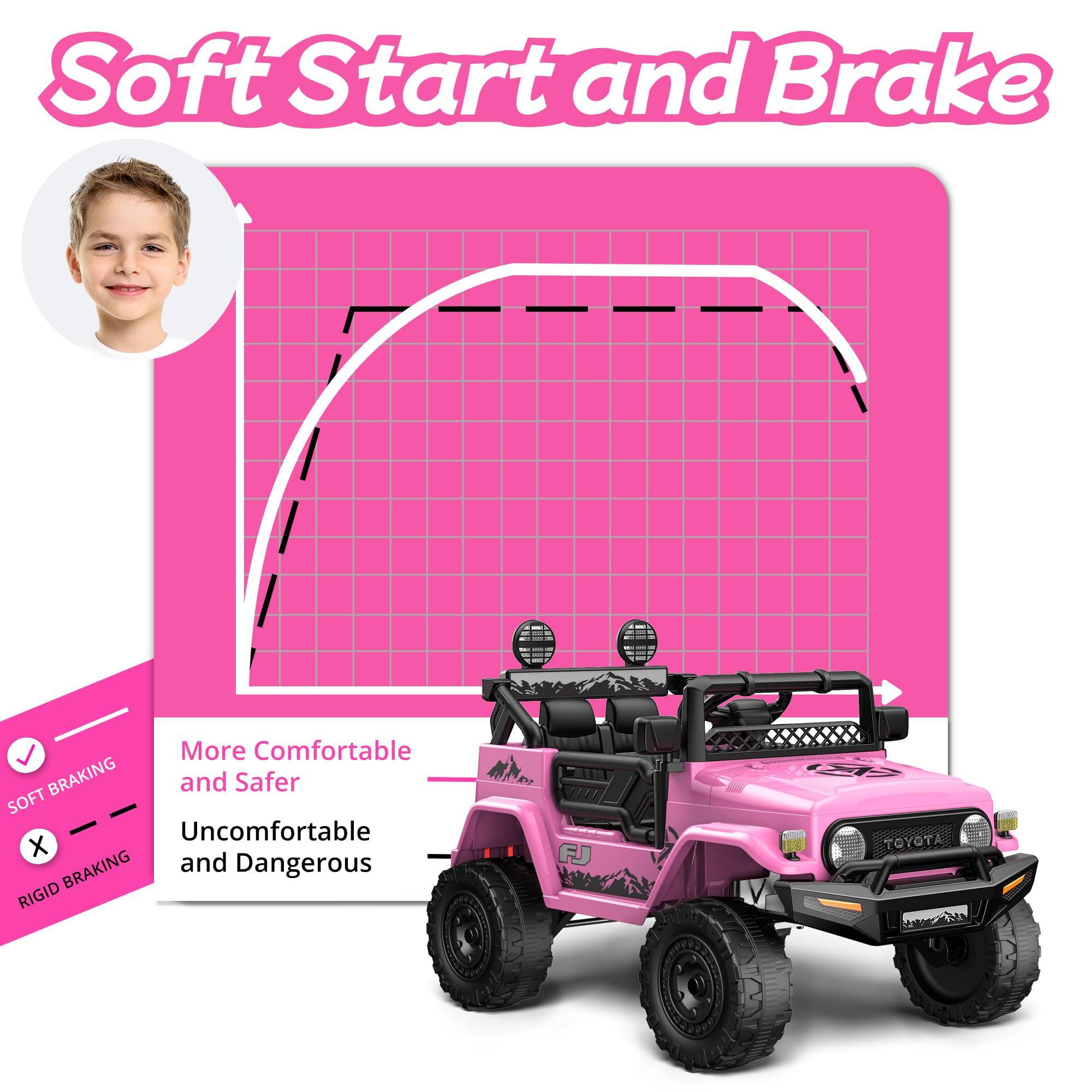 Powerwhale Powerwhale Kids car Electric car for Kids- Kids Jeep Remote Control Ride on car for Toddlers 12v Ride on Toys Children\'s Pink