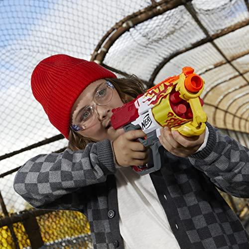 NERF NERF Mega CycloneShock Toy Blaster, Hotrod Color Style, 6-Dart Drum, 6 AccuStrike Mega Darts, Easy Priming (Amazon Exclusive)